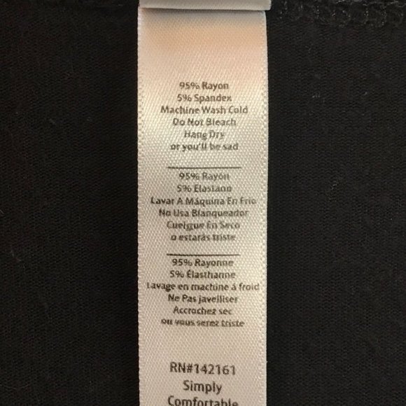 LuLaRoe Simply Comfortable Short Sleeve Knit Top in Black - Size XS - Picture 5 of 5